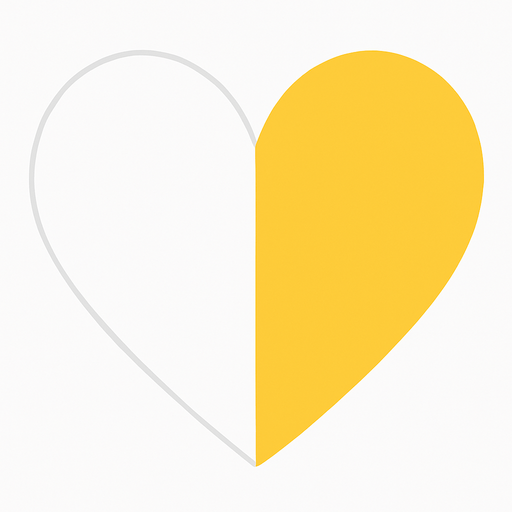 Make half of it transparent. And make heart color yellow