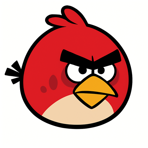 angry birds character "red".
In-Game asset.  2d.  High contrast.  No shadows