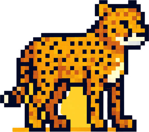 Pixel Cheetah.
In-Game asset.  2d.  High contrast.  No shadows