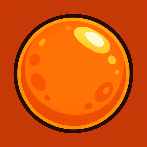 a orange water bubble.
In-Game asset.  2d.  High contrast.  No shadows