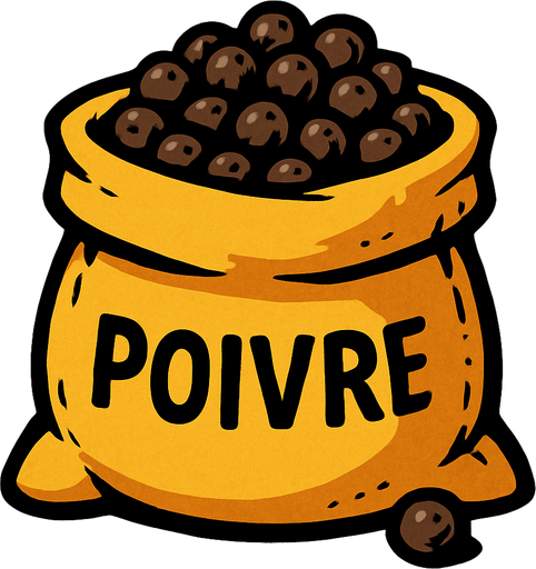 Poivre.
In-Game asset.  2d.  High contrast.  No shadows