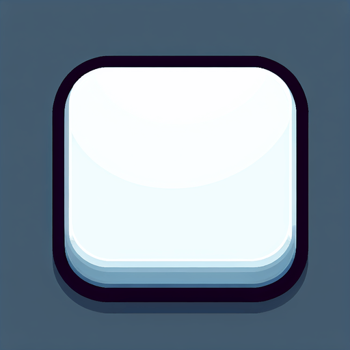 White square with round corners 
Single Game Texture. In-Game asset. 2d. Blank background. High contrast. No shadows.