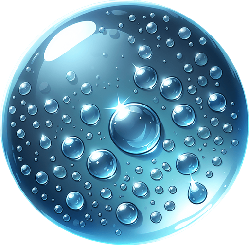 a round water drop.
Single Game Texture.  In-Game asset.  2d.  High contrast.  No shadows