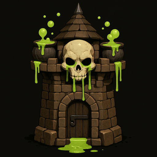 poisonous tower realistic.
In-Game asset.  2d.  High contrast.  No shadows