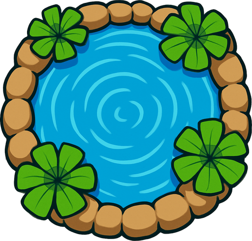 waterDecoration top view.
In-Game asset.  2d.  High contrast.  No shadows
