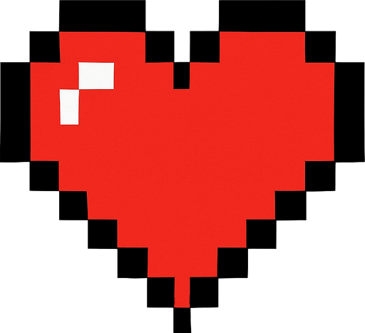 4x4 pixel art heart.
In-Game asset.  2d.  High contrast.  No shadows. retro arcade. Pixel art. 8 bit