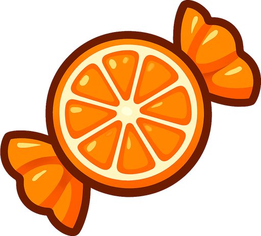 candy orange.
In-Game asset.  2d.  High contrast.  No shadows