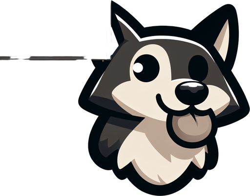 Dog.
Single Game Texture.  In-Game asset.  2d.  Blank background.  High contrast.  No shadows