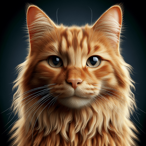 Photorealistic ginger cat face, front view..