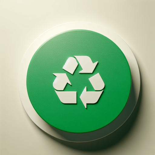 top view of a green round with a white recycle sign..
Uniform lighting