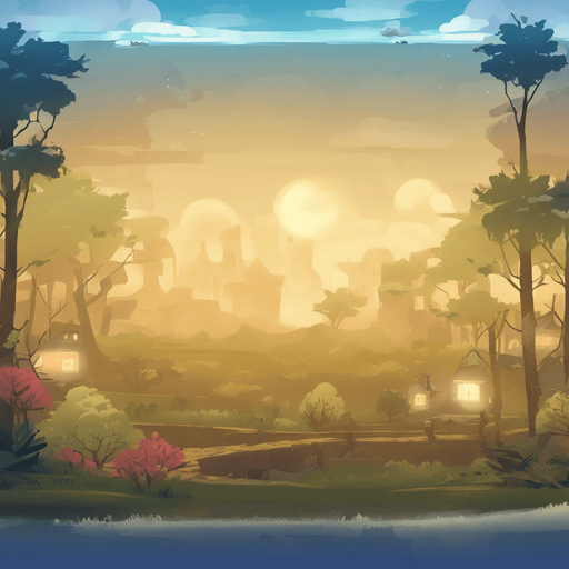 Same image but in a non-blurry, crisp game background illustration style.
