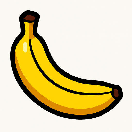 Banana.
In-Game asset.  2d.  High contrast.  No shadows