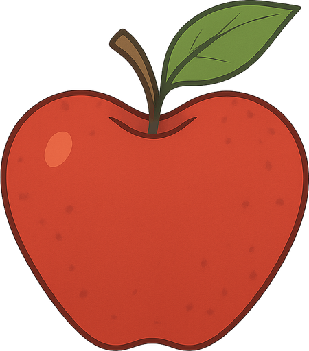 apple. No background. Transparent background. Blank background. No shadows. 2d. In-Game asset. flat