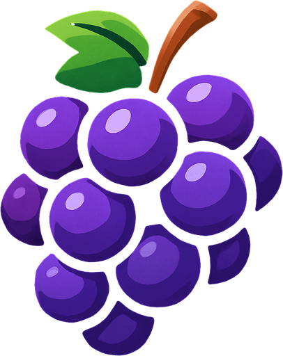 fruit_grape.
In-Game asset.  2d.  High contrast.  No shadows