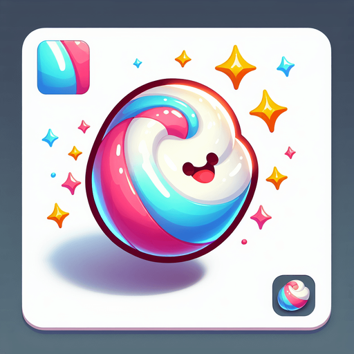 Vibrant cartoon candy white marshmallow.
Game asset. 2d. Blank background. High contrast. No shadows.