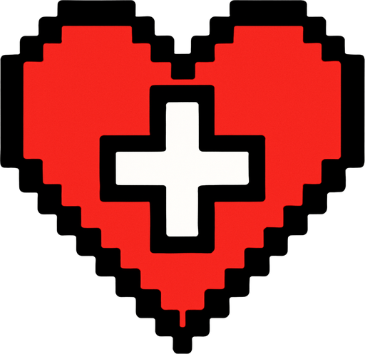 Coeur de points de vie.
In-Game asset.  2d.  High contrast.  No shadows