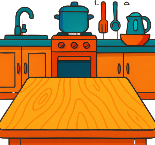 2048x2732 kitchen table background.
In-Game asset.  2d.  High contrast.  No shadows