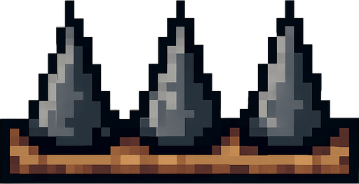 tira de puas hecho con pixeles.
In-Game asset.  2d.  High contrast.  No shadows