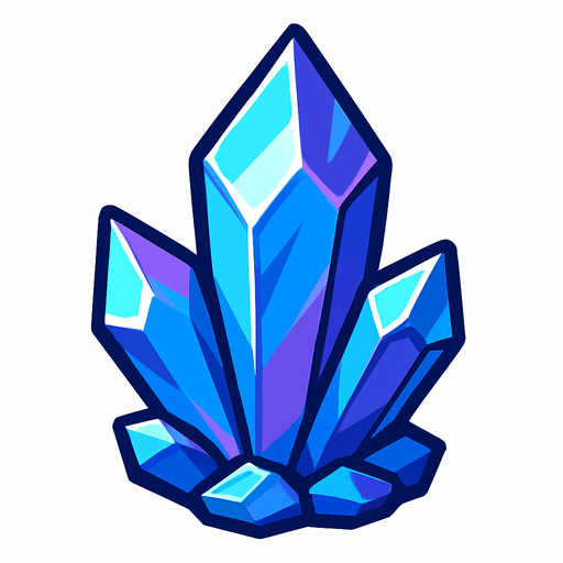 Crystal.
In-Game asset.  2d.  High contrast.  No shadows