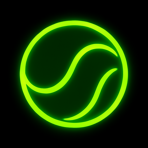 green neon ball.
In-Game asset.  2d.  High contrast.  No shadows
