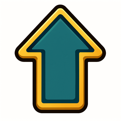 arrow pointing up.
In-Game asset.  2d.  High contrast.  No shadows