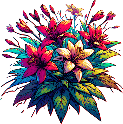 Create a flower.
Single Game Texture.  In-Game asset.  2d.  Blank background.  High contrast.  No shadows