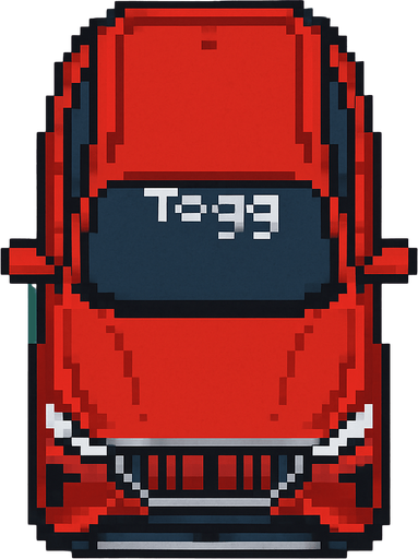 pixel art Togg bird's eye view.
In-Game asset.  2d.  High contrast.  No shadows