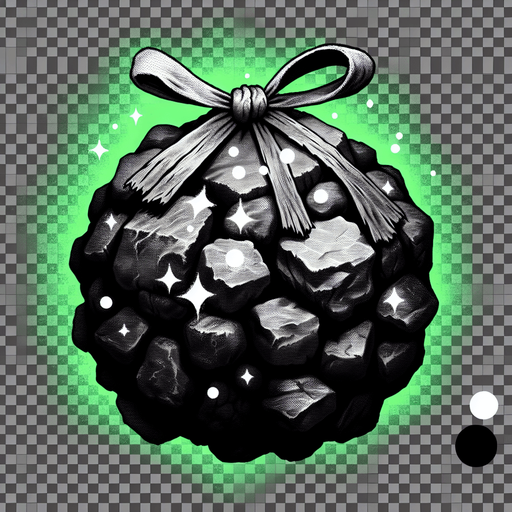 eerie christmas inspired lump of coal with a resident evil style.
Single Game Texture. In-Game asset. 2d. Blank background. High contrast. No shadows.