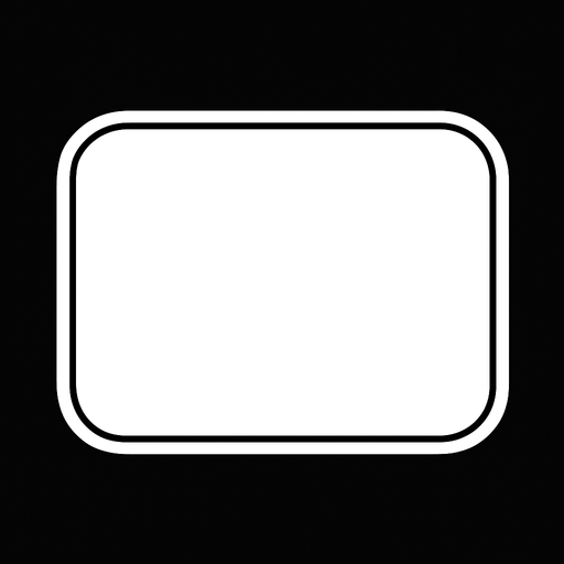 rectangle with rounded edges (color white) (the edges will white too).
In-Game asset.  2d.  High contrast.  No shadows