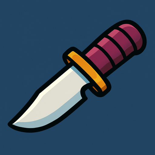 Knife 2d game.
In-Game asset.  2d.  High contrast.  No shadows