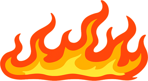 horizontal fire.
In-Game asset.  2d.  High contrast.  No shadows