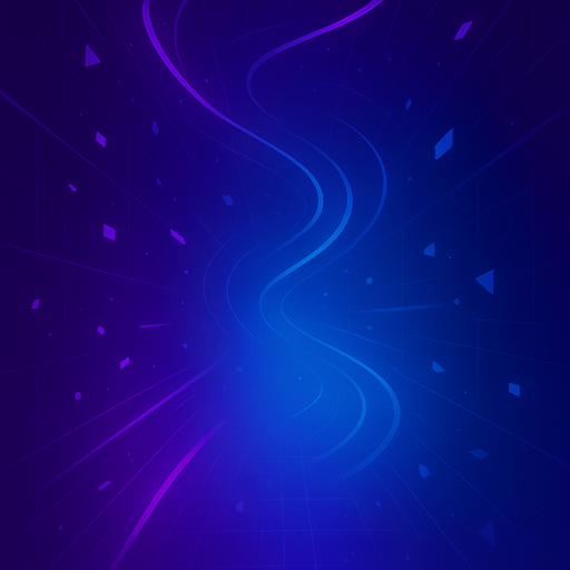 Create a vertical-scrolling, futuristic game background for a rhythm-based mobile game. The style should be vibrant and glowing, with a deep gradient from dark purple to electric blue.

Include subtle abstract shapes like floating geometric particles, soft energy lines, and a faint digital grid. The mood should feel like you're inside a pulsing rhythm tunnel or neon cyber tower.

No text, no characters — just atmospheric depth and motion-friendly layers. Must loop seamlessly for vertical scrolling. Style: sleek, minimal, energetic..
In-Game asset.  2d.  High contrast.  No shadows