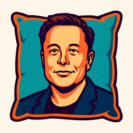 elon musk resmi olan yastık.
In-Game asset.  2d.  High contrast.  No shadows