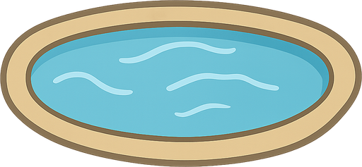 a pool. No background. Transparent background. Blank background. No shadows. 2d. In-Game asset. flat