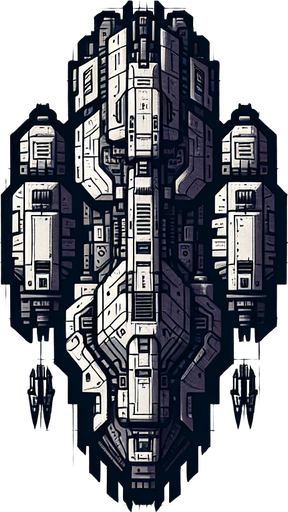 enemy space ship boss it should  be big and looking from top.
Single Game Texture. In-Game asset. 2d. Blank background. High contrast. No shadows.