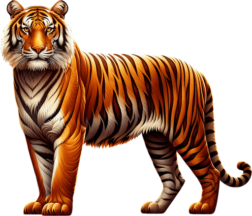 Tiger.
Single Game Texture.  In-Game asset.  2d.  Blank background.  No shadows