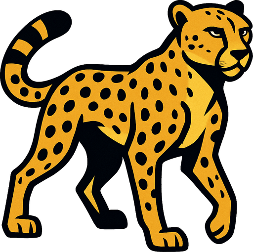 Cheetah.
In-Game asset.  2d.  High contrast.  No shadows