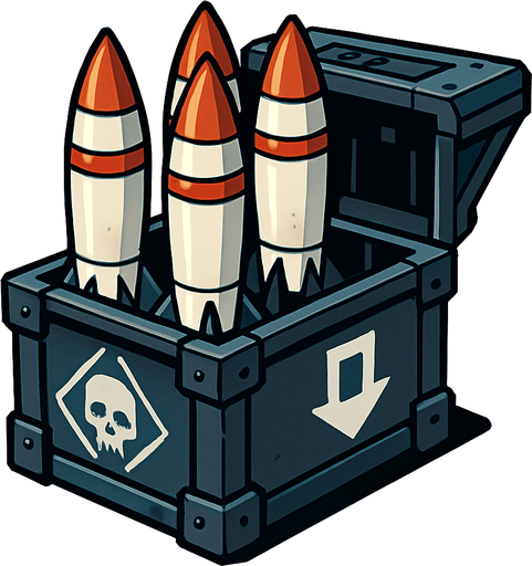 Missiles storage.
In-Game asset.  2d.  High contrast.  No shadows