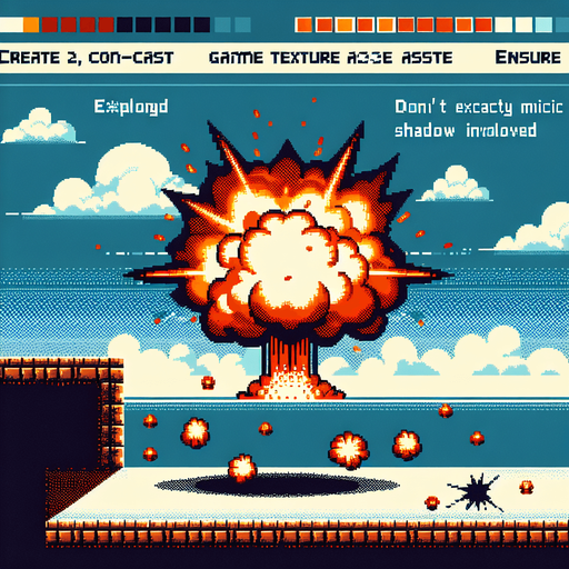 Single Game Texture. In-Game asset. 2d. Blank background. High contrast. No shadows. Pixel art in a SNES style that looks like something from castlevania. A ground explosion effect like something is coming out of the ground