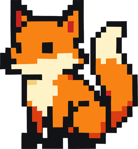 Fox pixel.
In-Game asset.  2d.  High contrast.  No shadows