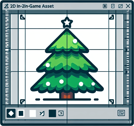 christmas tree.
Single Game Texture. In-Game asset. 2d. Blank background. High contrast. No shadows.
