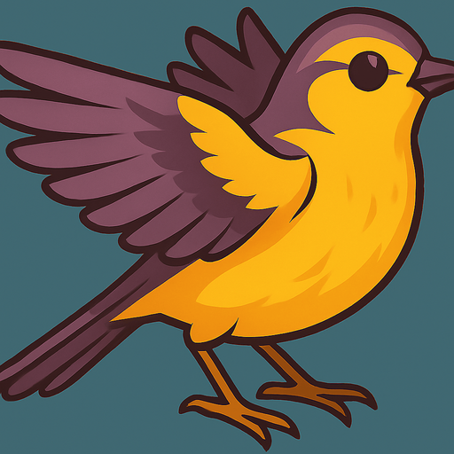 Segunda de tres imagenes que crearan sensacion de movimiento a un pajaro. Esta tendra las alas medio extendidas