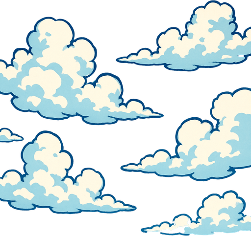 lightly cloudy, detailed sky.
In-Game asset.  2d.  High contrast.  No shadows