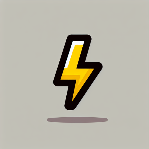in-game asset. yellow lighting bolt. small black outline. blank background. minimalistic flat graphic. Single Game Texture. 2d. Blank background. High contrast. No shadows..
Single Game Texture. In-Game asset. 2d. Blank background. High contrast. No shadows.