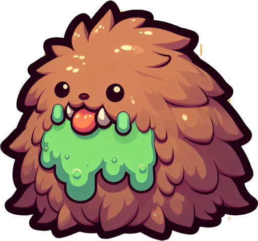 Un slime bestia peludo RPG con estilo suave y simple.
Single Game Texture.  In-Game asset.  2d.  Blank background.  High contrast.  No shadows