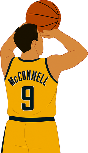 Make player TJ mconnel in a yellow pacers jersey