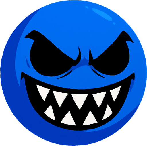 Make it a blue ball with a evil face.
In-Game asset.  High contrast.  No shadows
