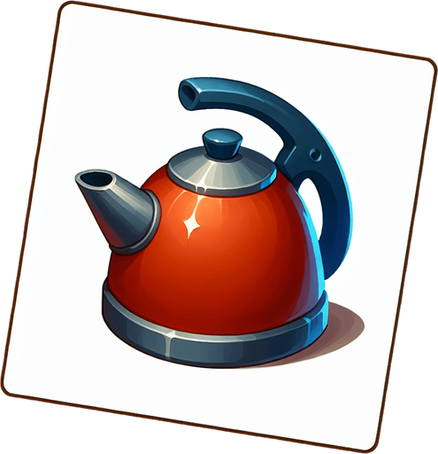 котел в стиле hand-paint.
Single Game Texture.  In-Game asset.  2d.  Blank background.  High contrast.  No shadows