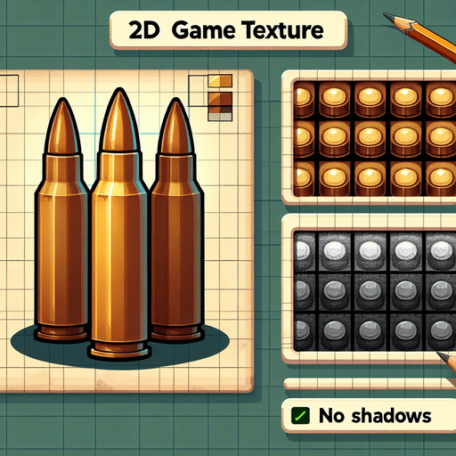 Ammo.
Single Game Texture. In-Game asset. 2d. Blank background. High contrast. No shadows.