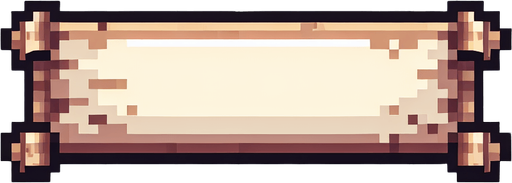 A banner to show a message, pixel art.
Single Game Texture. In-Game asset. 2d. Blank background. High contrast. No shadows.